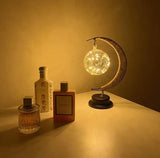 Betoverde Maanlamp Van Glas Met Warm Licht Voor Op De Tafel