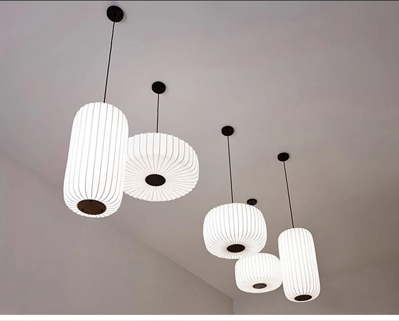 Modern Japanese Wabi Sabi Zijdehanglamp