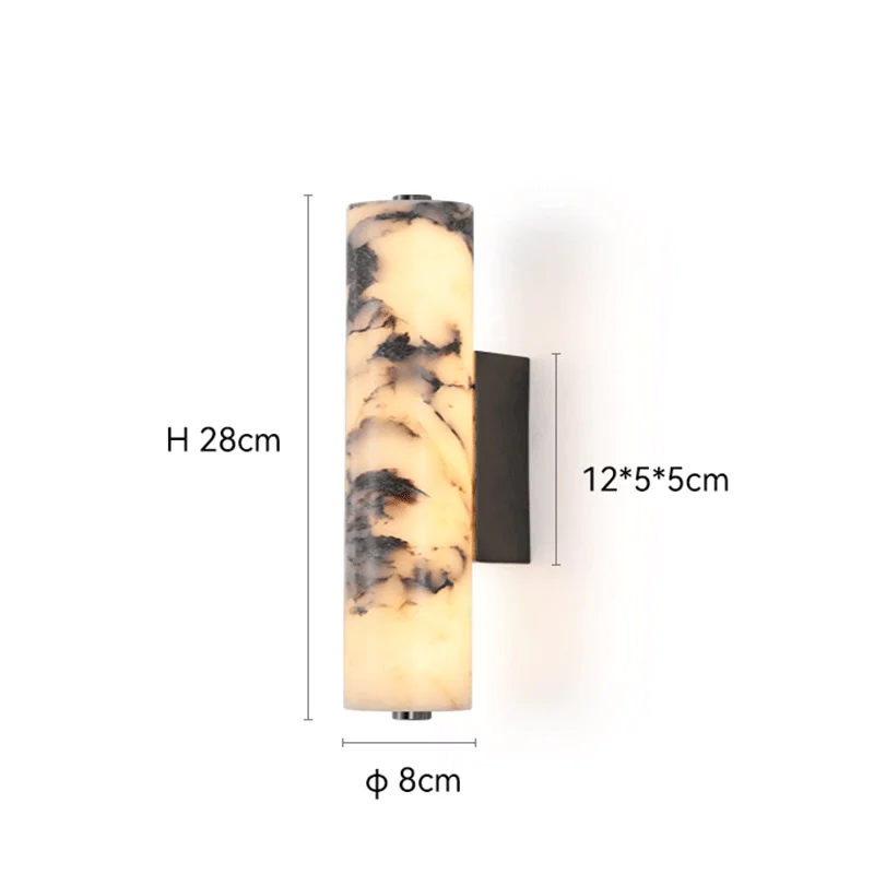 Italian Style LED Wandlamp | Zwart Marmer & Natuursteen | Luxe Modern