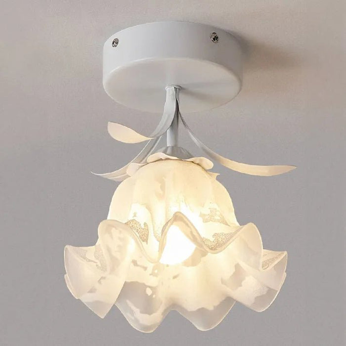 Eenvoudige Tiffany Plafondlamp Met Minibloemen