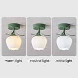 Eenvoudige Tiffany Plafondlamp Met Minibloemen