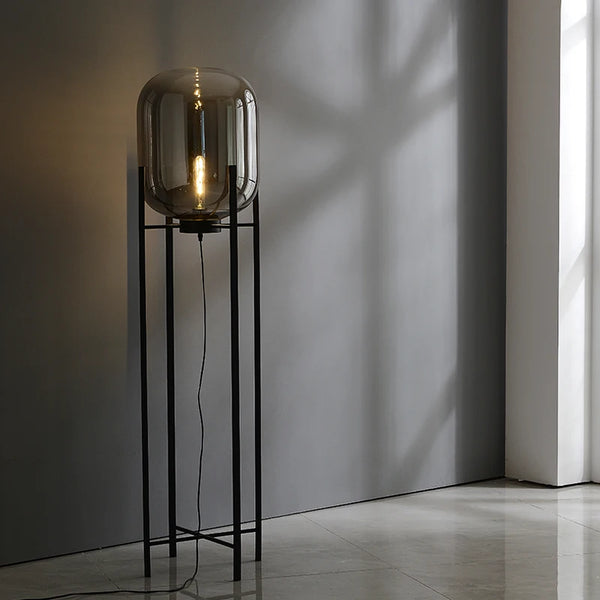 Scandinavische Vloerlamp Glasbol Oda Pulpo Stijl Metaal E27 Modern