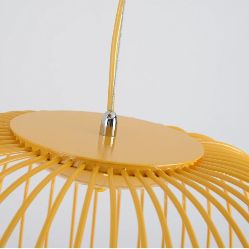 Moderne Italiaanse Spokes Hanglamp LED Metaal Kooi Design – Zwart