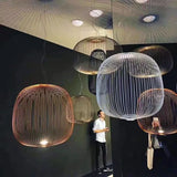 Moderne Italiaanse Spokes Hanglamp LED Metaal Kooi Design – Zwart