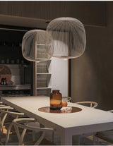 Moderne Italiaanse Spokes Hanglamp LED Metaal Kooi Design – Zwart