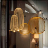 Moderne Italiaanse Spokes Hanglamp LED Metaal Kooi Design – Zwart