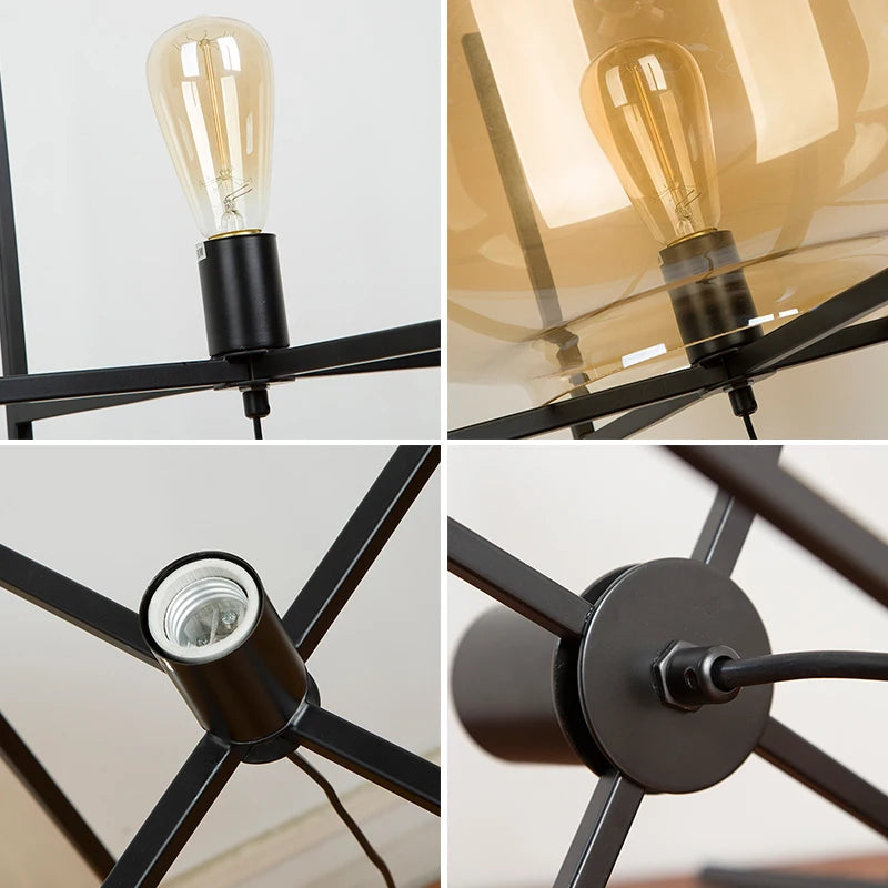 Scandinavische Vloerlamp Glasbol Oda Pulpo Stijl Metaal E27 Modern