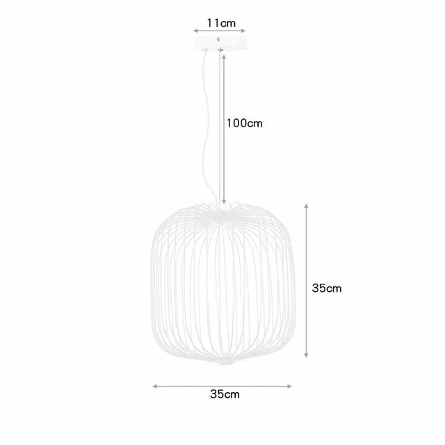 Moderne Italiaanse Spokes Hanglamp LED Metaal Kooi Design – Zwart