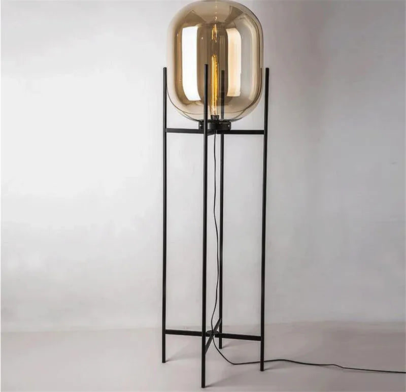 Scandinavische Vloerlamp Glasbol Oda Pulpo Stijl Metaal E27 Modern