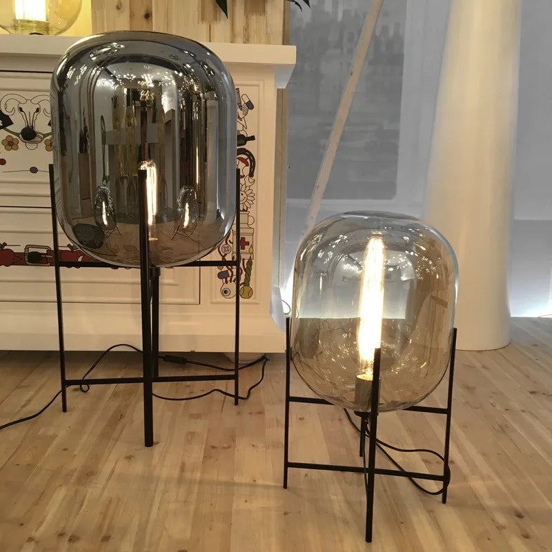 Scandinavische Vloerlamp Glasbol Oda Pulpo Stijl Metaal E27 Modern