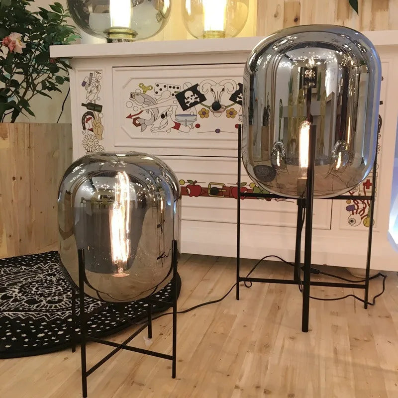 Scandinavische Vloerlamp Glasbol Oda Pulpo Stijl Metaal E27 Modern
