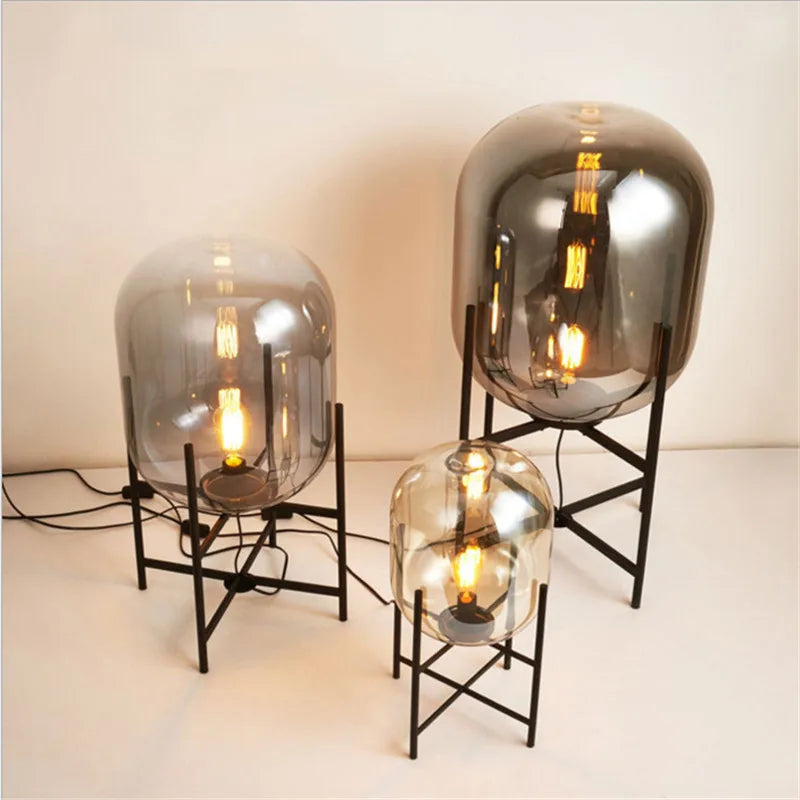 Scandinavische Vloerlamp Glasbol Oda Pulpo Stijl Metaal E27 Modern
