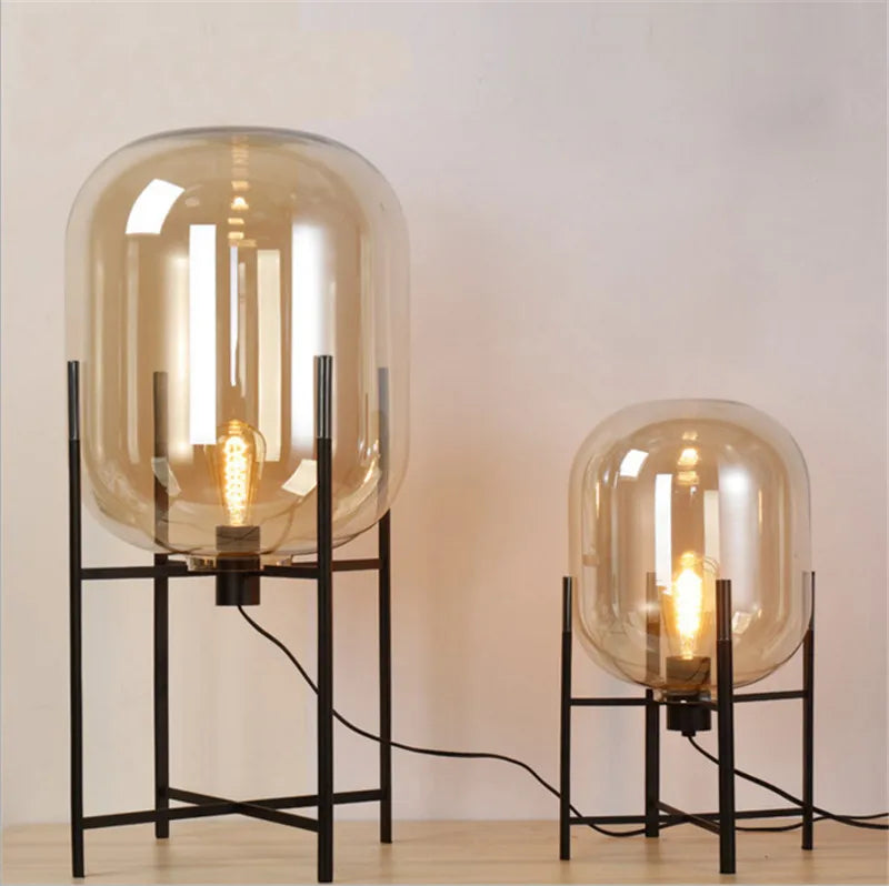 Scandinavische Vloerlamp Glasbol Oda Pulpo Stijl Metaal E27 Modern