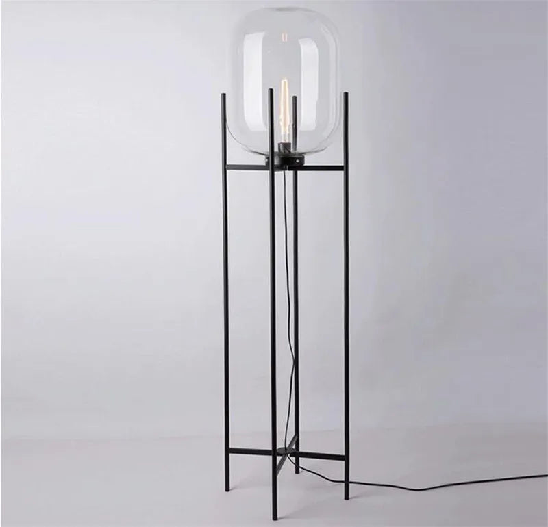 Scandinavische Vloerlamp Glasbol Oda Pulpo Stijl Metaal E27 Modern