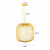 Moderne Italiaanse Spokes Hanglamp LED Metaal Kooi Design – Zwart