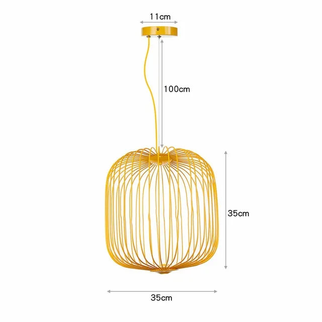 Moderne Italiaanse Spokes Hanglamp LED Metaal Kooi Design – Zwart