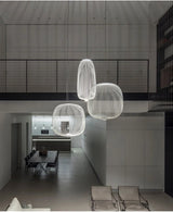 Moderne Italiaanse Spokes Hanglamp LED Metaal Kooi Design – Zwart