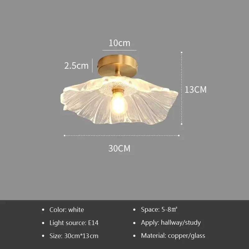 Moderne Plafondlamp Glas Bloem Goud E27 Voor Slaapkamer, Keuken & Hal