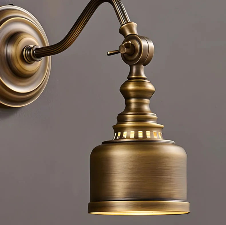 Koperen Wandlamp – Vintage LED Sconce met Helder Glas E14