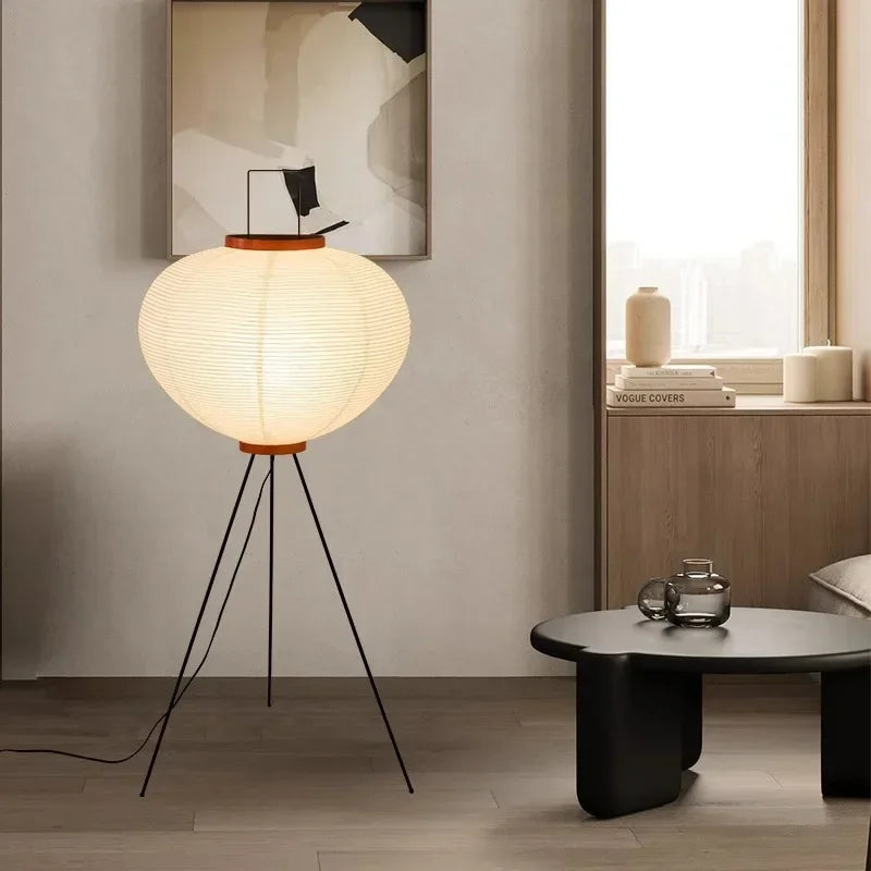 Noguchi Akari Rijstpapier Vloerlamp – Japanse Wabi Sabi Staande Lamp