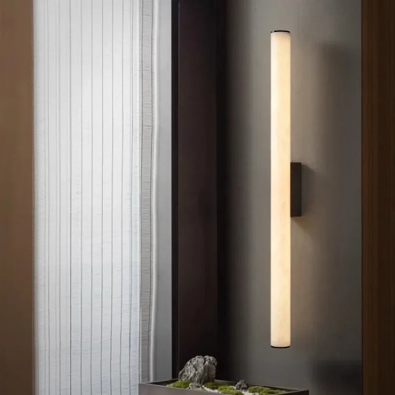 Luxe Marmeren Wandlamp – Minimalistisch Messing LED