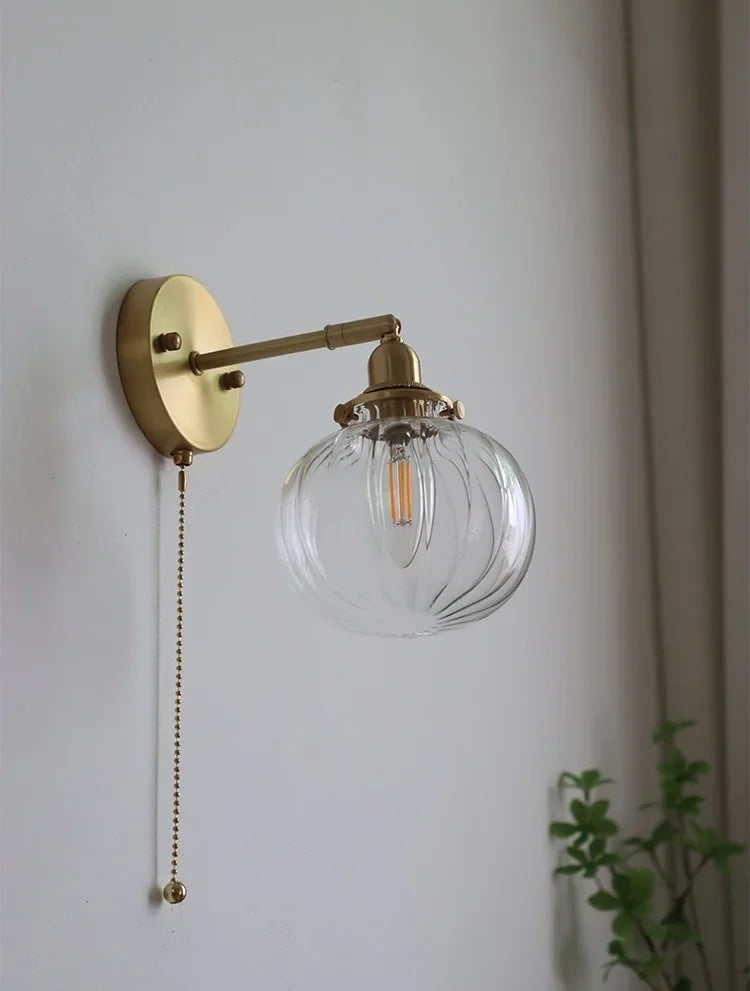 Pull Chain Wandlamp E14 LED Goud Nordic Modern Voor Slaapkamer & Bad