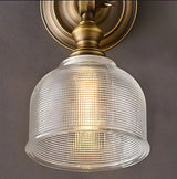Koperen Wandlamp – Vintage LED Sconce met Helder Glas E14
