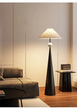Wabi-Sabi Vloerlamp – Minimalistisch Japans Design met Stoffen Kap