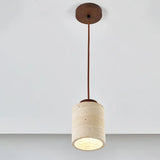 Japanse Wabi-Sabi Hanglamp – Gele Natuursteen Bedlamp Pendel E27