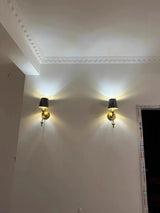 Vintage Wandlamp  E27 Zwart/Wit Voor Slaapkamer & Woonkamer