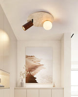 Wabi-Sabi Plafondlamp – Travertin Steen LED Ø12cm/Ø15cm