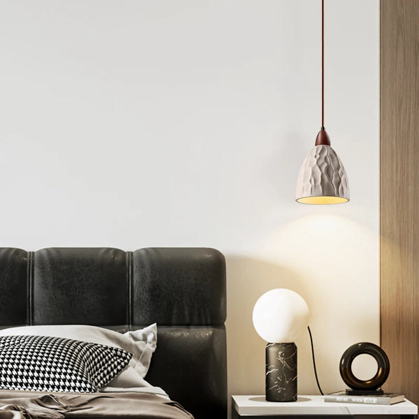 Wabi-Sabi Hanglamp – Microcement LED Pendel Ø E27 Vintage/Nordic