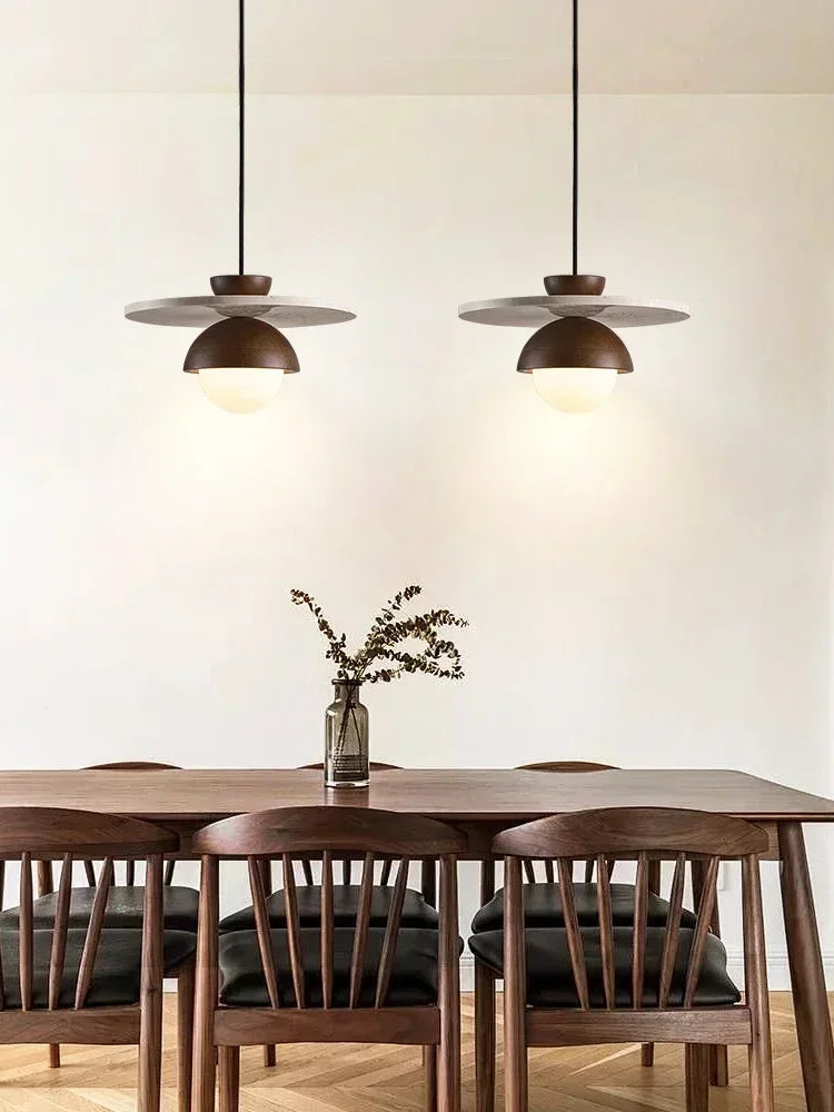 Deense Creatieve LED Hanglamp Walnoothout Voor Slaapkamer & Woonkamer