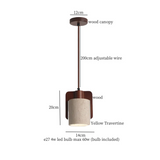 Mid Century LED Hanglamp Hout & Geel Travertijn – Modern Design