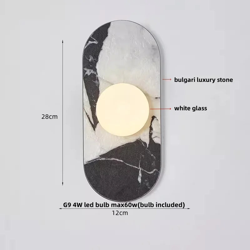 Wabi-Sabi Wandlamp – Bulgari Luxe Steen LED Waterproof Buitenlamp