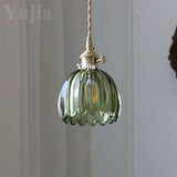 Groene Glazen Hanglamp – Vintage Moderne Plafondlamp E27