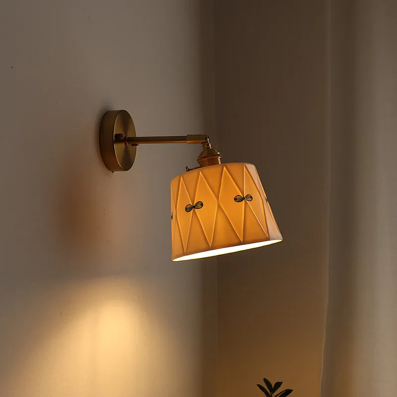 Wandlamp Keramiek & Koper – LED, Wit, E27, Up/Down, Moderne Stijl