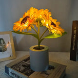 LED Zonnebloem Nachtlamp – Oplaadbare Tafellamp USB 26cm