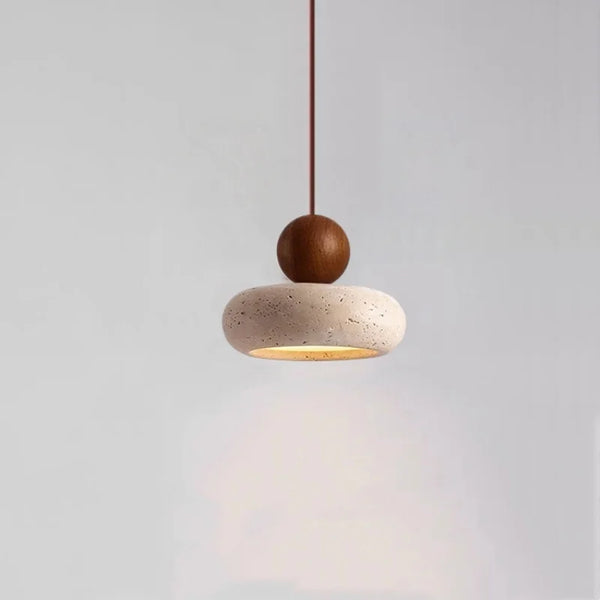 Travertin LED Hanglamp – Japanse Stijl Steen Pendant Light