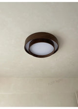 Menvix Nordic LED Plafondlamp – Walnoothout Design Slaapkamer & Woonkamer