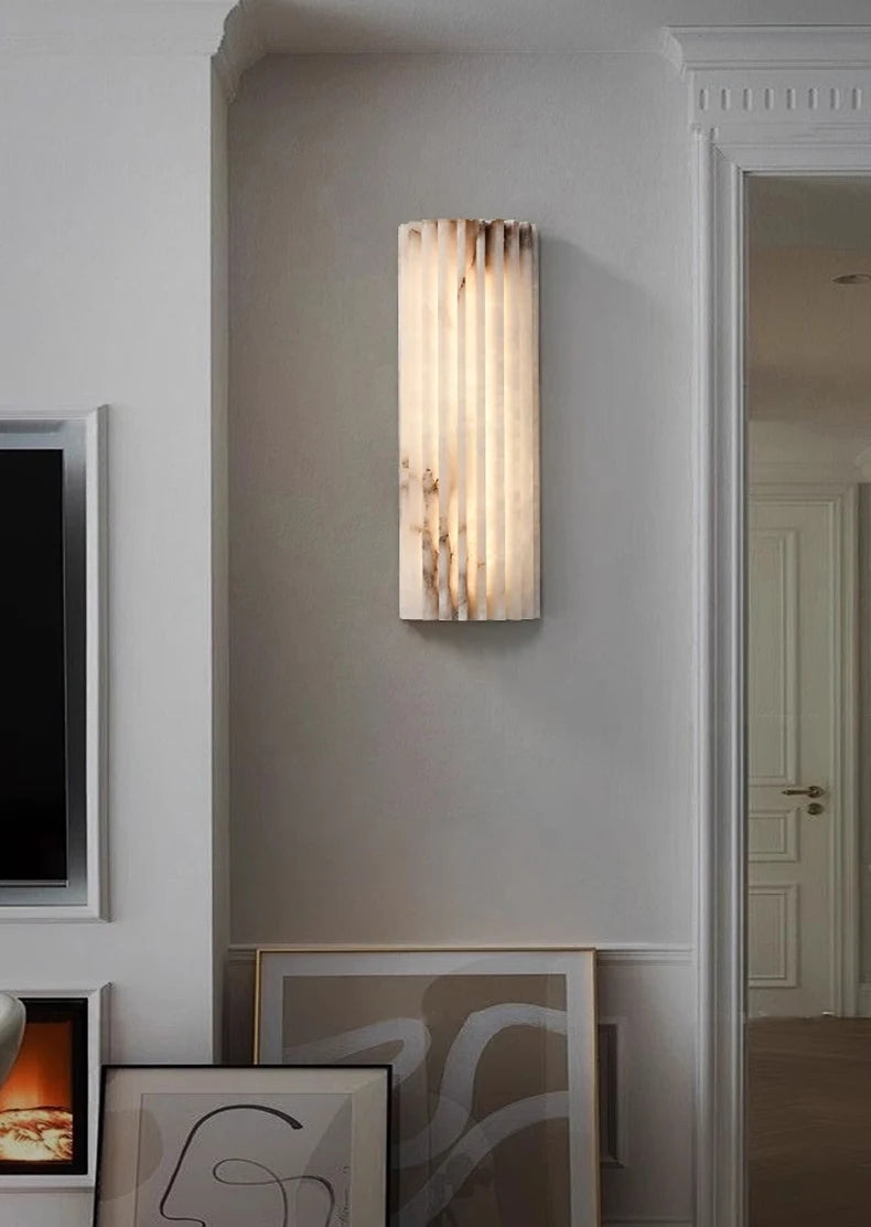 Marmeren Wandlamp – Luxe LED Art Deco Slaapkamer & Badkamer
