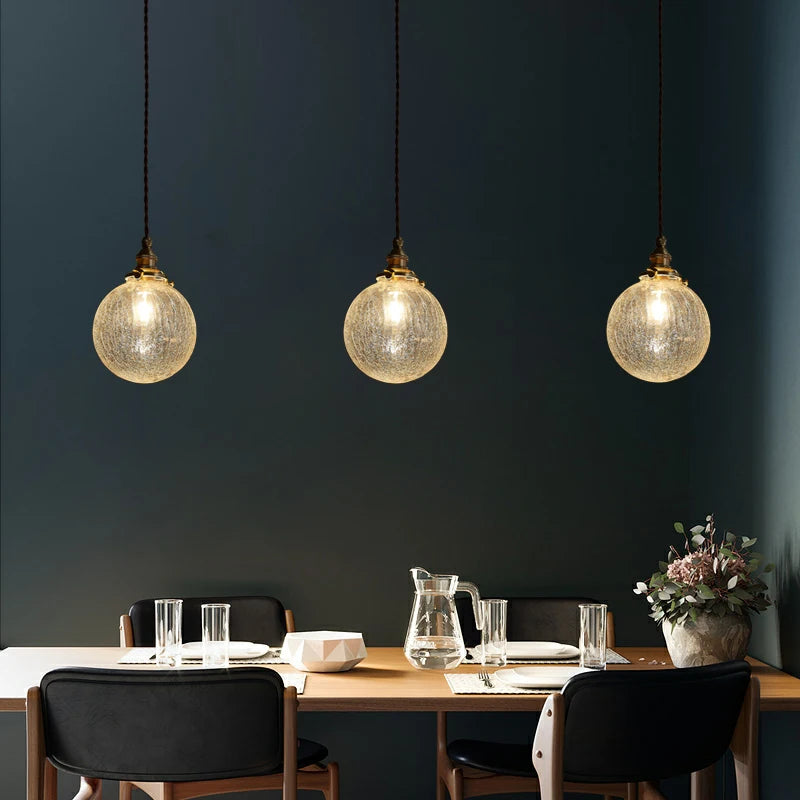 Moderne Franse Retro Hanglamp – Gouden Glazen LED Plafondlamp Eetkamer