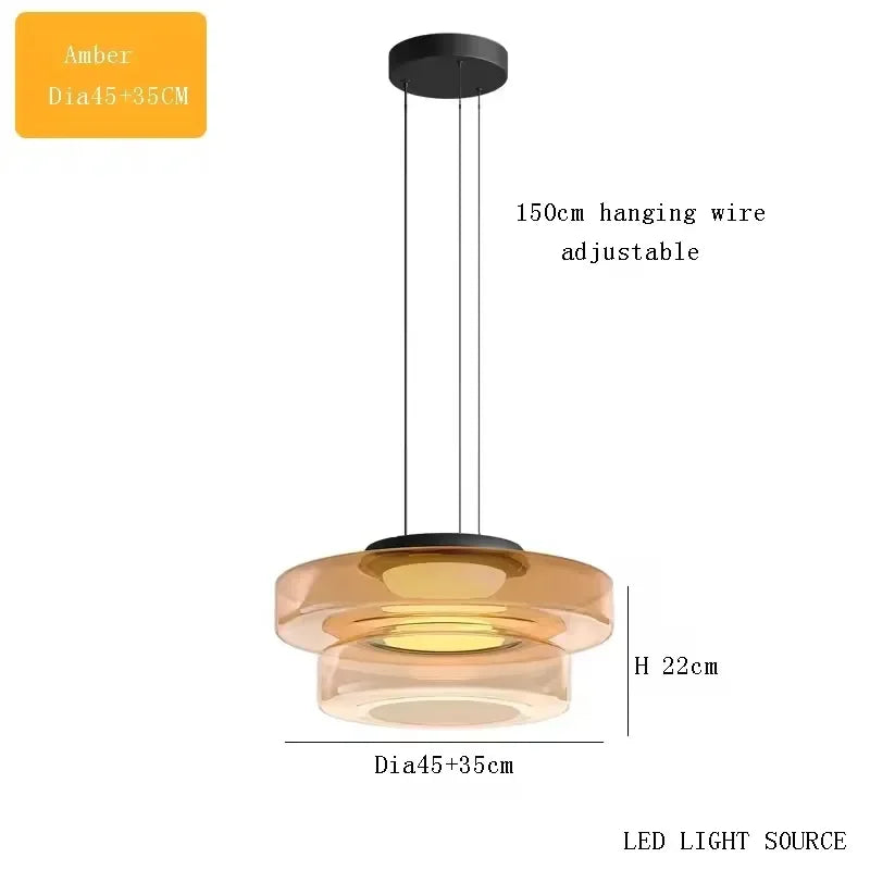 Luxe LED glazen hanglamp – verstelbare moderne kroonluchter