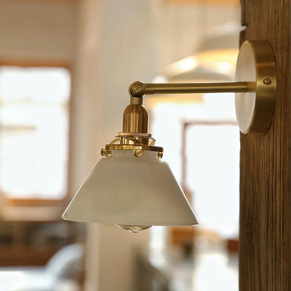 Japanse LED Wandlamp Aluminium & Glas – Retro Nordic Wit