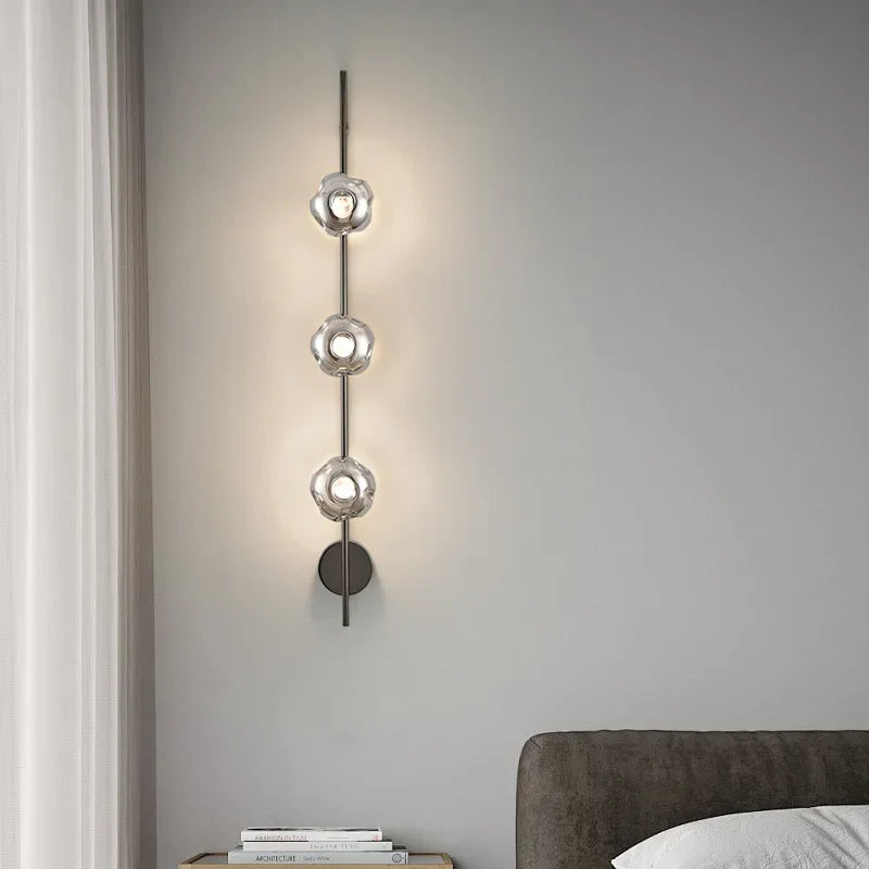 Minimalistische Wandlamp – Grijs Helder Glas & Goud/Zwart Metaal