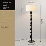 Chinese Walnootkleur Vloerlamp Hout – Moderne LED Lamp voor Woonkamer