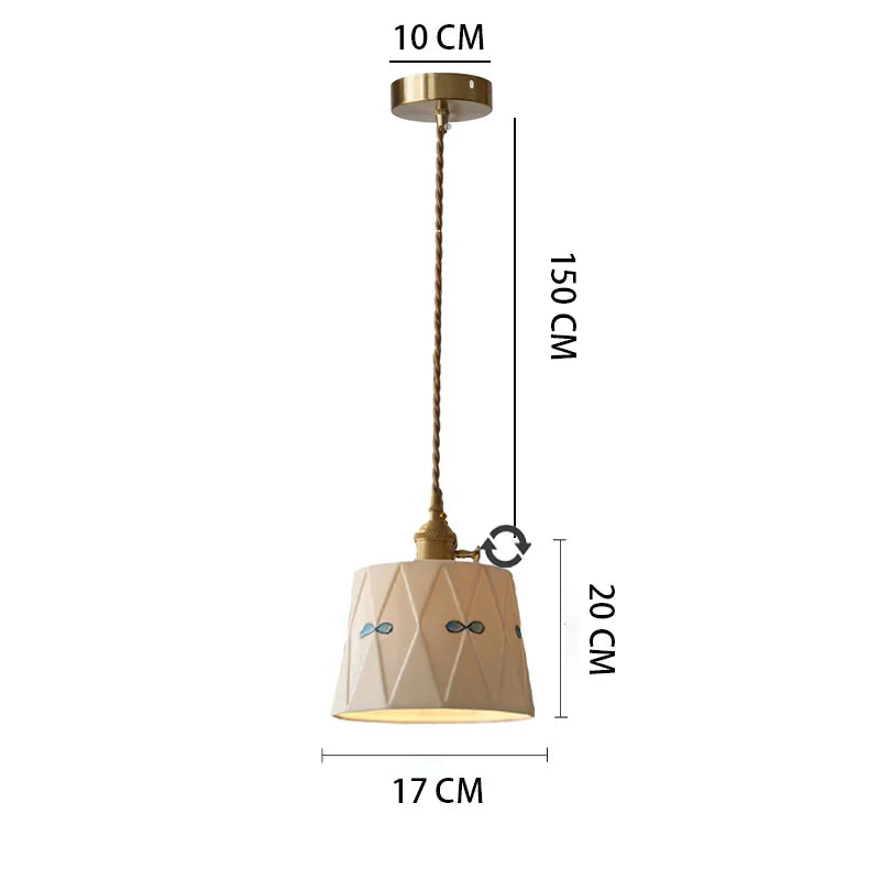 Japans Retro BrassGlow Keramische Hanglamp