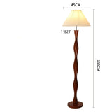 Chinese Walnootkleur Vloerlamp Hout – Moderne LED Lamp voor Woonkamer