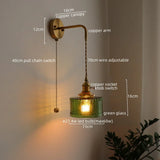 Groene Glas & Koper LED Wandlamp – Vintage Retro Wandverlichting E27