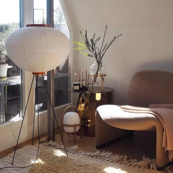 Noguchi Akari Rijstpapier Vloerlamp – Japanse Wabi Sabi Staande Lamp